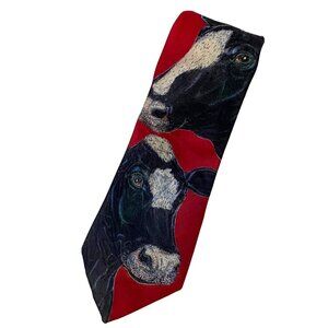 Vintage 90s‎ Original Ralph Marlin Cow Mens Tie Novelty Farm USA Blaine Heilman